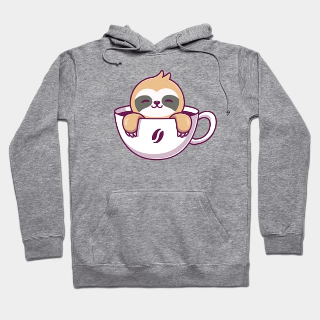 Cute Sloth In The Coffee Cup Hoodie by Catalyst Labs